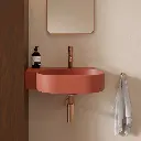 OVO M+ Aufsatz- und Wandwaschtisch - links,Terracotta matt (TE) 55 x 36 cm OVO555UWLTE