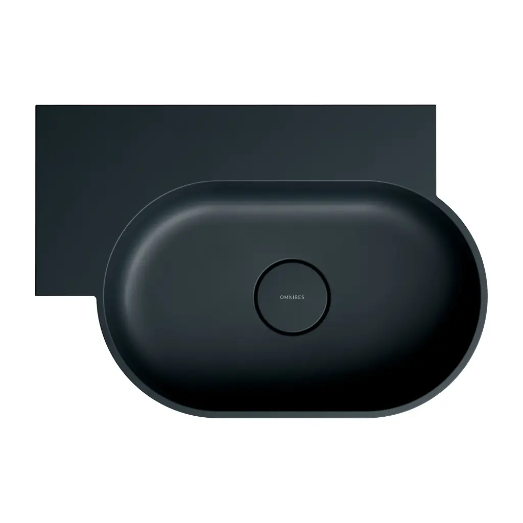 OVO M+ Aufsatz- und Wandwaschtisch - links,Black lava matt (BLV)55 x 36 cm OVO555UWLBLV