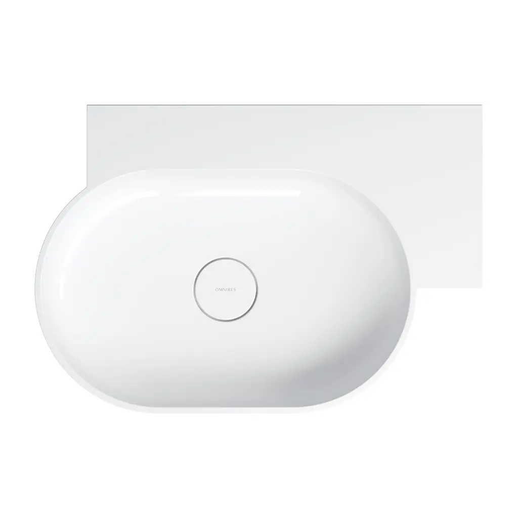 OVO M+ Aufsatz- und Wandwaschtisch - rechts,  Weiß glänzend (BP)64 x 44 cm OVO645UWPBP