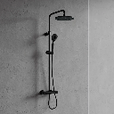 Y Aufputz-Duschsystem mit Thermostat Schwarz seidenmatt (BLH) Y1244LUXLBL