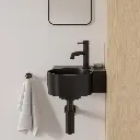 OVO M+ Aufsatz- und Wandwaschtisch - rechts,Black lava matt (BLV)33 x 34 cm OVO335UWPBLV