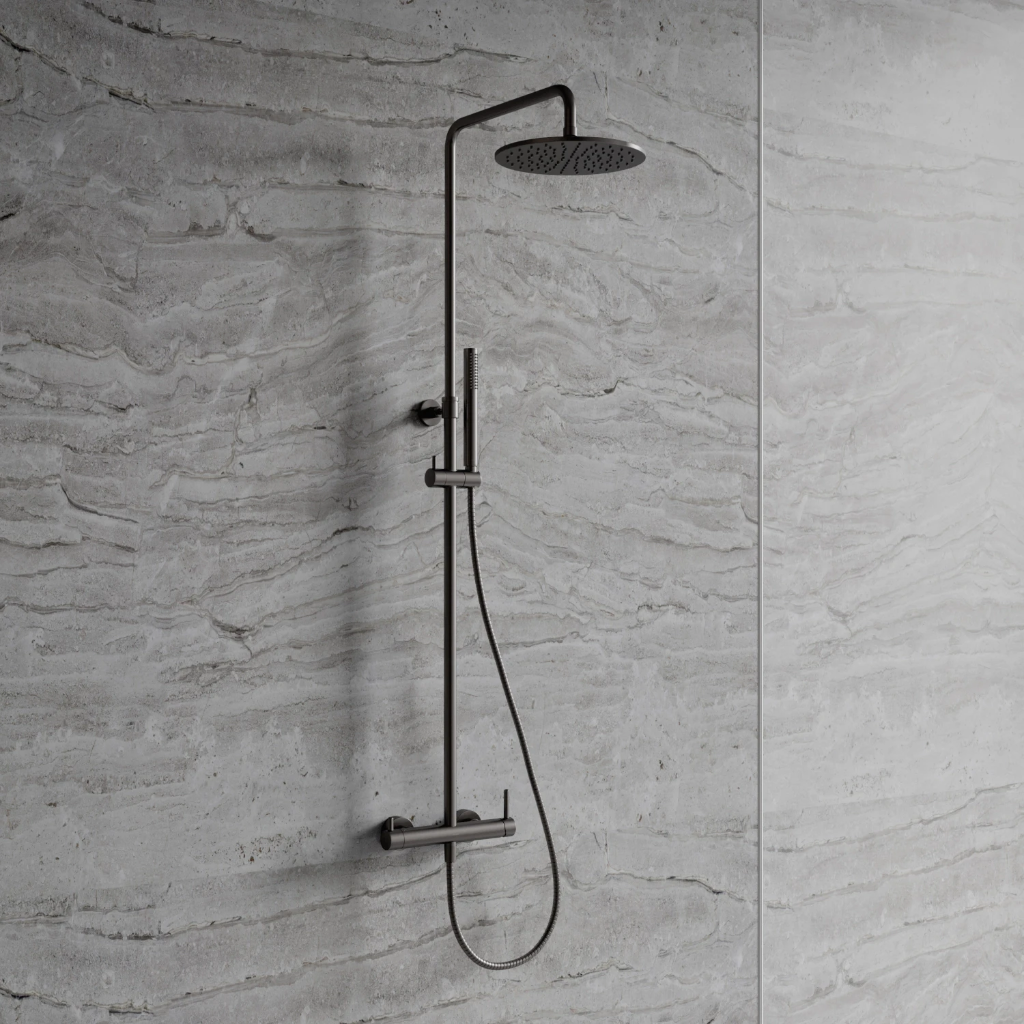 Y Aufputz-Duschsystem mit Thermostat Graphit gebürstet (GR) Y1244MGR