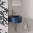 OVO M+ Aufsatz- und Wandwaschtisch - links,Midnight blue matt (MB)33 x 34 cm OVO335UWLMB