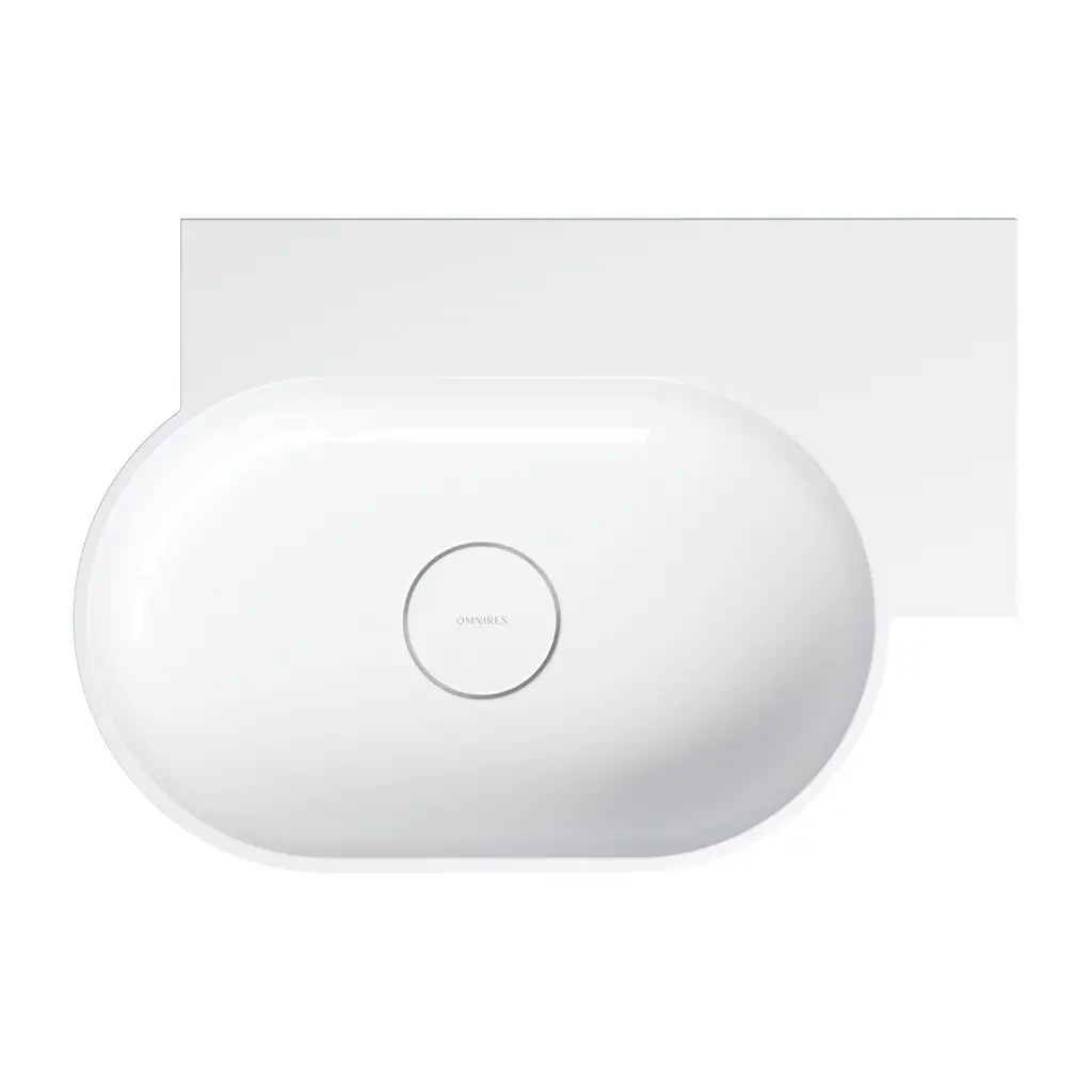 OVO M+ Aufsatz- und Wandwaschtisch - rechts,Weiß glänzend (BP) 55 x 36 cm OVO555UWPBP