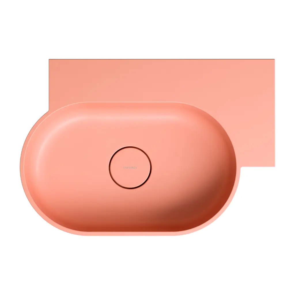OVO M+ Aufsatz- und Wandwaschtisch - rechts,Coral matt (CO) 55 x 36 cm  OVO555UWPCO