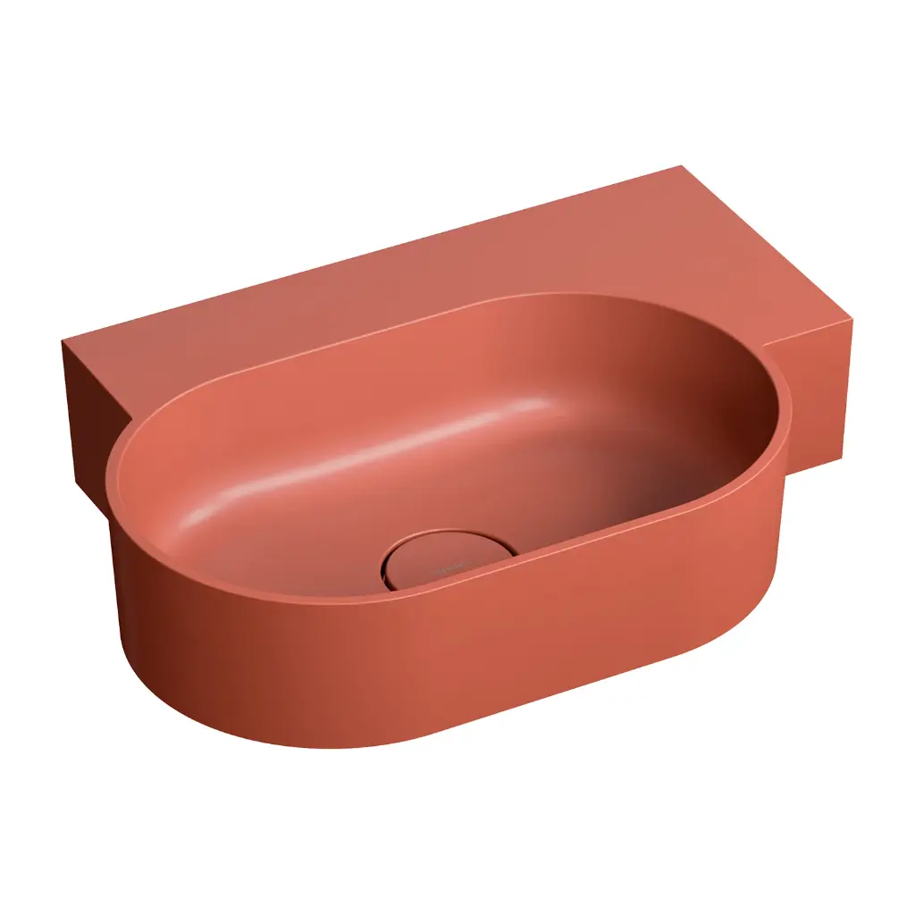 OVO M+ Aufsatz- und Wandwaschtisch - rechts,Terracotta matt (TE) 55 x 36 cm OVO555UWPTE