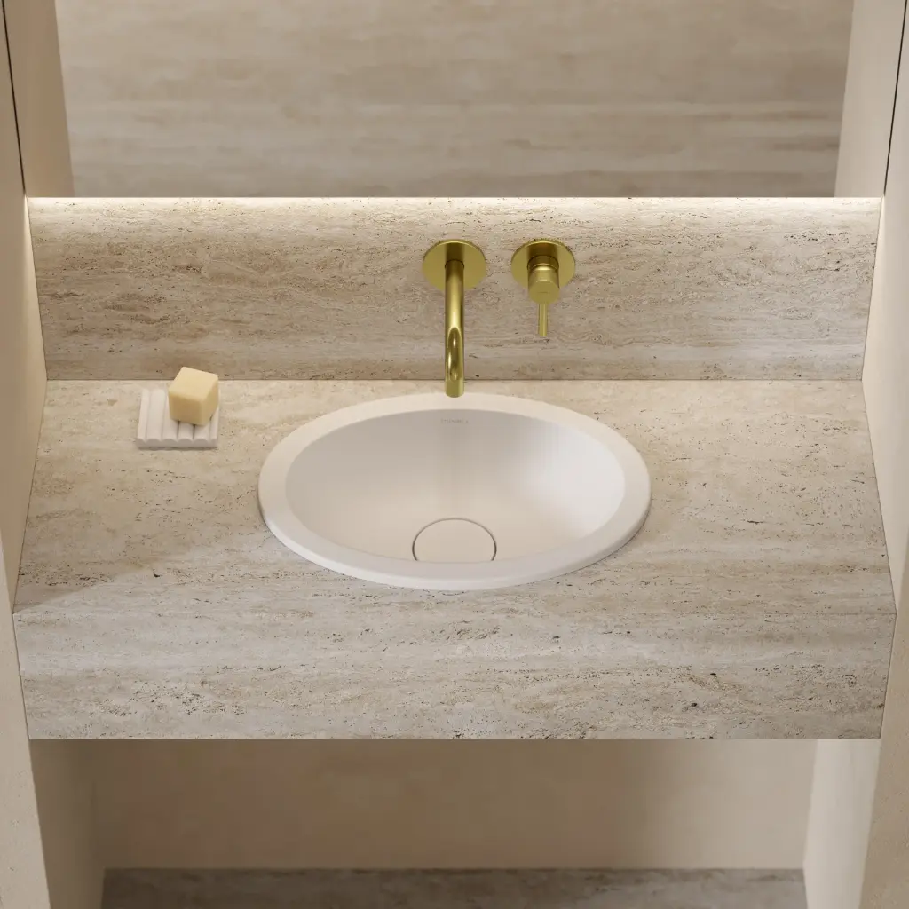 Shell M+ ,Unterbauwaschtisch 38 x 25 cm Weiß matt (BM)SHELL380UPBM