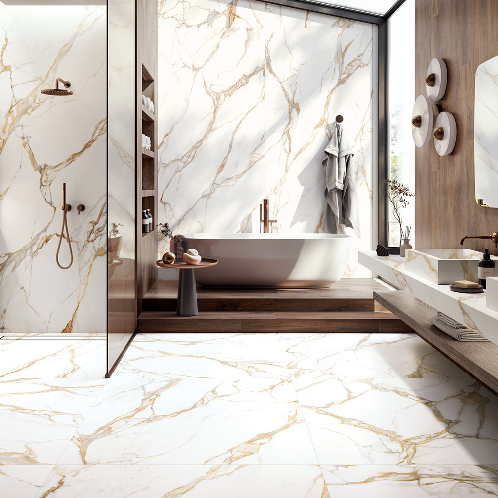 120x120cm Divina Calacatta Gold Hochglanz 9mm