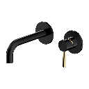 Y Unterputz Waschtischarmatur Schwarz seidenmatt / Gold poliert BLGL Y1215HBLGL