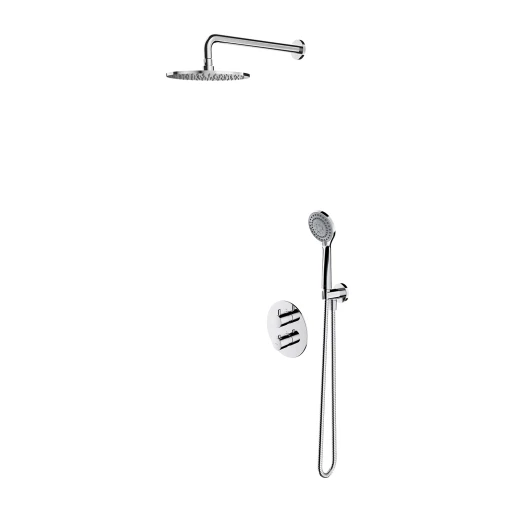 Unterputz-Duschsystem mit Thermostat Chrom poliert (CR)