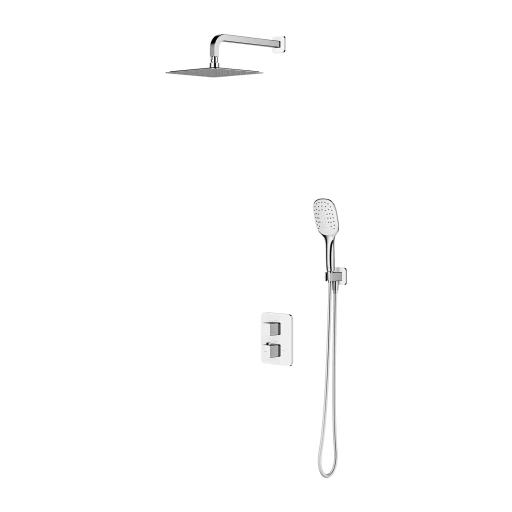 PARMA Unterputz-Duschsystem mit Thermostat Chrom / Weiß poliert (CRB) SYSPM17ACRB