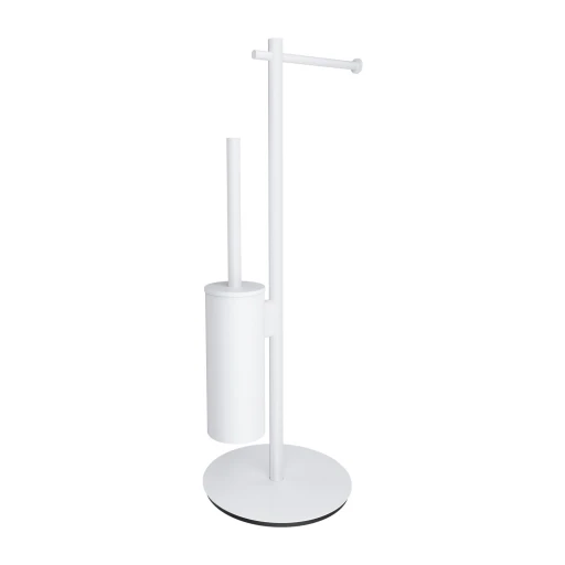 Modern Project Ständer für Papier- und Toilettenbürste Weiß matt (WM)