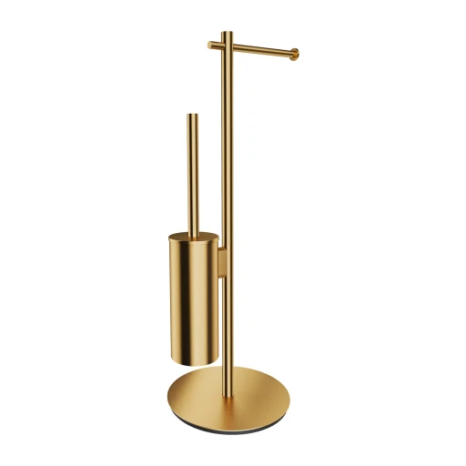 Modern Project Ständer für Papier- und Toilettenbürste  Gold gebürstetet (GLB)