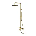 Y Aufputz-Badewannensystem mit Thermostat Gold gebürstetet (GLB)