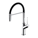 Vita Küchenarmatur mit ausziehbarem Auslauf Chrom poliert / Schwarz matt VI6350BLCR