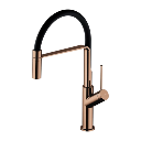 Vita Küchenarmatur mit ausziehbarem Auslauf Kupfer poliert/ Schwarz matt (CP) VI6350BLCP