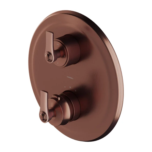 Armance Unterputz-Badewannen- und Duscharmatur mit Thermostat mit 3 Ausläufen Antikes Kupfer gebürstet (ORB) AM5238-6ORB