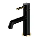 Y Waschtischarmatur, Schwarz seidenmatt / Gold poliert (BLHGL) Y1210NBLGL