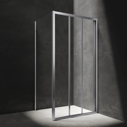Bronx Rechteck-Duschkabine mit Schiebetür, 100 x 90 cm Chrom poliert / klarglas (CRTR) BR1090CRTR