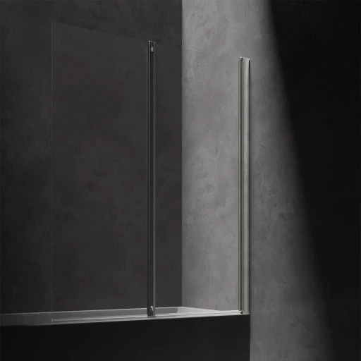 Kingston Zweiflügelige Badewannen-Duschwand, 120 cm Chrom poliert / klarglas (CRTR) XHE20CRTR