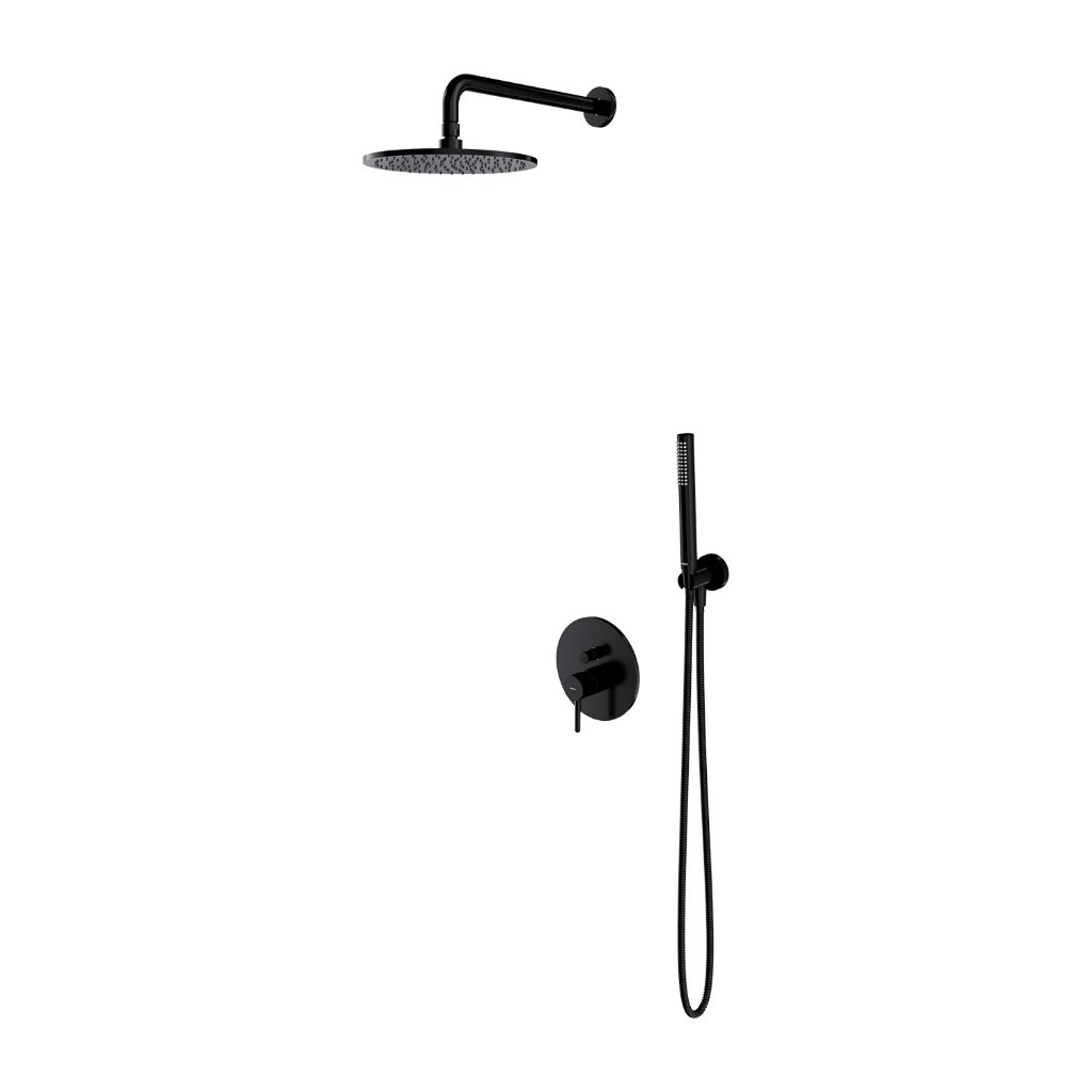 Y Unterputz Duschsystem mit Thermostat Schwarz seidenmatt (BLH) SYSY18BL