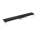 LOWFIX Duschrinne mit befliesbarer Blende, Schwarz seidenmatt (BLH)100 cm LOWFIX100TBL