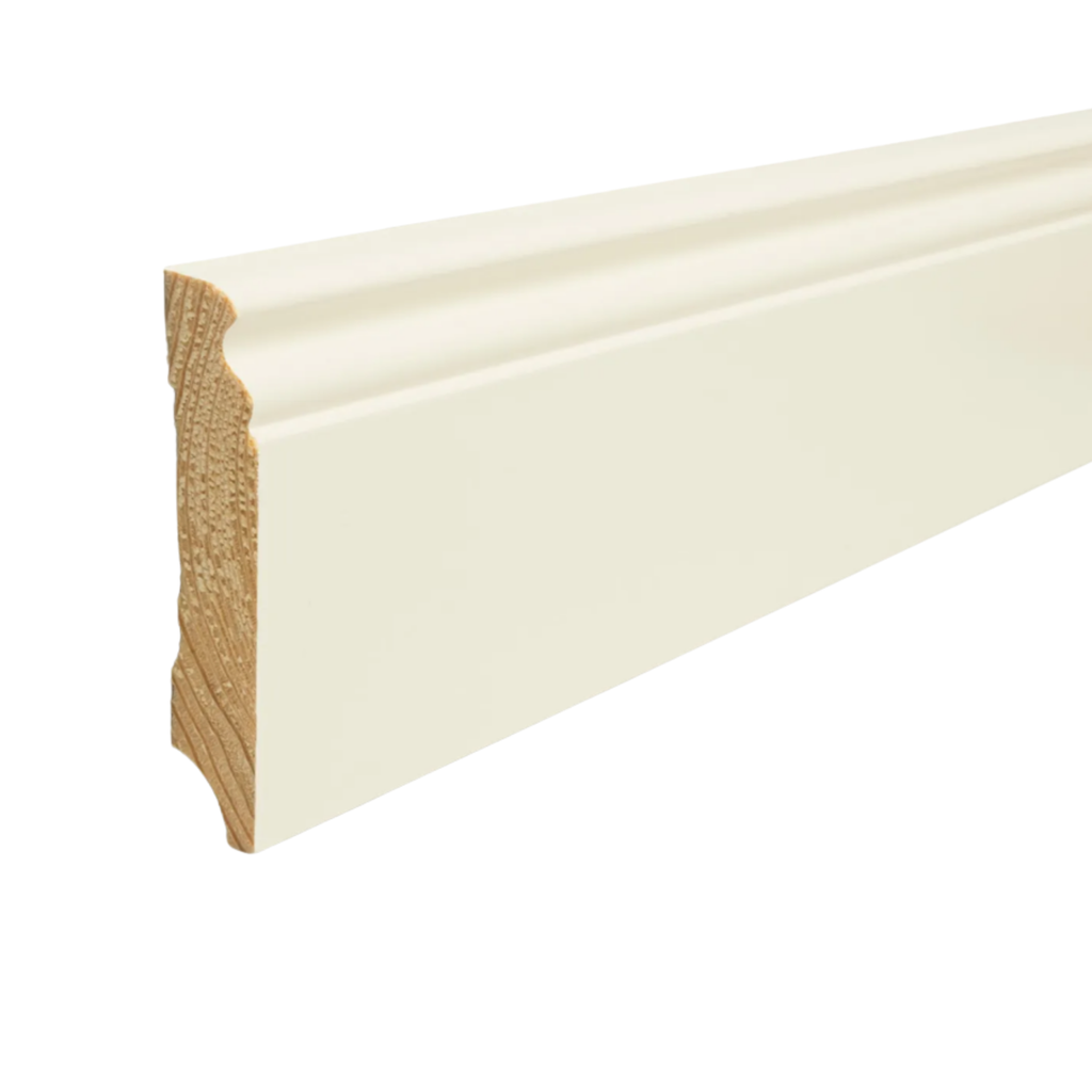 Sockelleiste Kiefer weiß lackiert  (9016) WL10 18x96mm weiß PROF.#626NEU