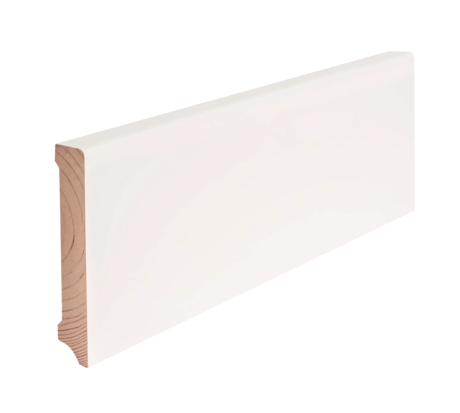 Sockelleiste Kiefer weiß lackiert (9010) WL10 16x96mm weiß CUBE #640NEU (SB640)