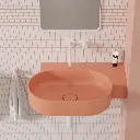 OVO M+ Aufsatz- und Wandwaschtisch - rechts,Coral matt(CO)64 x 44 cm OVO645UWPCO