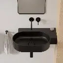 OVO M+ Aufsatz- und Wandwaschtisch - rechts,64 x 44 cm Black lava matt (BLV) OVO645UWPBLV