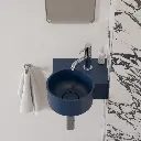 OVO M+ Aufsatz- und Wandwaschtisch - rechts,33 x 34 cm Midnight blue matt (MB) OVO335UWPMB