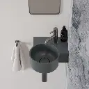 OVO M+ Aufsatz- und Wandwaschtisch - rechts,33 x 34 cm Ash grey matt (AG)OVO335UWPAG