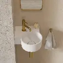 OVO M+ Aufsatz- und Wandwaschtisch - links,Weiß matt (BM)33 x 34 cm OVO335UWLBM