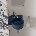 OVO M+ Aufsatz- und Wandwaschtisch - links,33 x 34 cm Midnight blue matt 
 (MB)OVO335UWLMB