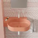 OVO M+ Aufsatz- und Wandwaschtisch - links, Coral matt (CO)64 x 44 cm OVO645UWLCO