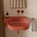 OVO M+ Aufsatz- und Wandwaschtisch - links,Terracotta matt (TE)64 x 44 cm OVO645UWLTE