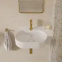 OVO M+ Aufsatz- und Wandwaschtisch - rechts,Weiß matt (BM) 55 x 36 cm OVO555UWPBM