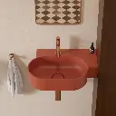 OVO M+ Aufsatz- und Wandwaschtisch - rechts,Terracotta matt (TE) 55 x 36 cm OVO555UWPTE