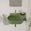 OVO M+ Aufsatz- und Wandwaschtisch - rechts,55 x 36 cm Olive matt (OL) OVO555UWPOL
