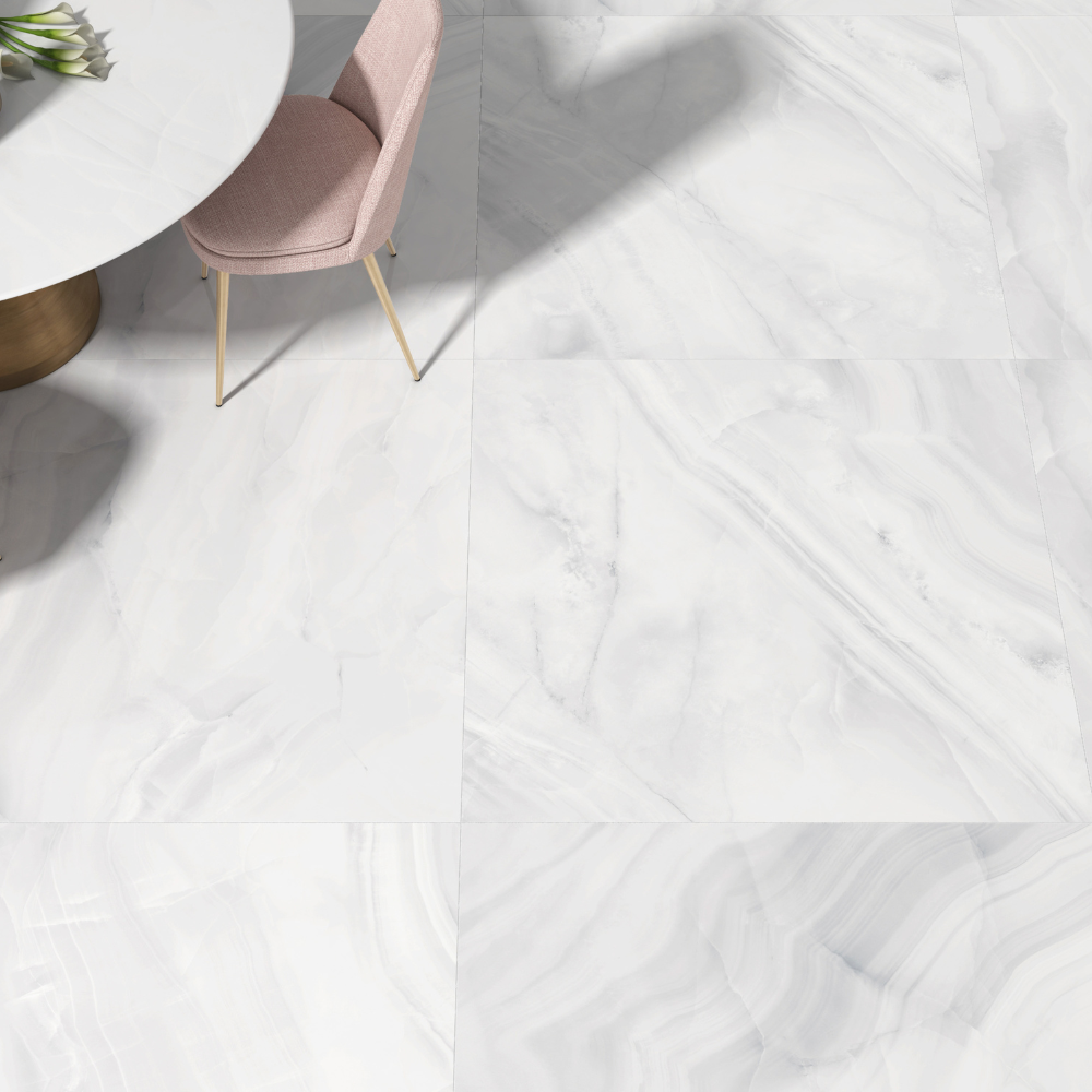 120x120cm Rodas White Hochglanz