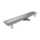 Duschrinne mit befliesbarer Blende, 90 cm Silber seidenmatt (SL) LOWFIX90TSL