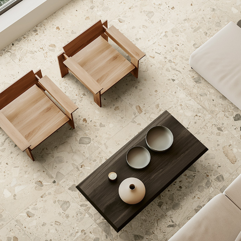 120,8x120,8cm I Ciottoli Sassi Avorio Matt 9mm 