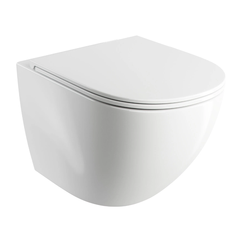 OTTAWA Wand-WC mit WC-Sitz mit Absenkautomatik, 49 x 37 cm OTTAWAMWBP Weiß Glanz