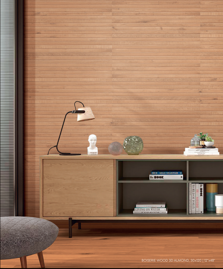 30x120cm Boiserie Almond 3D Wood 10mm