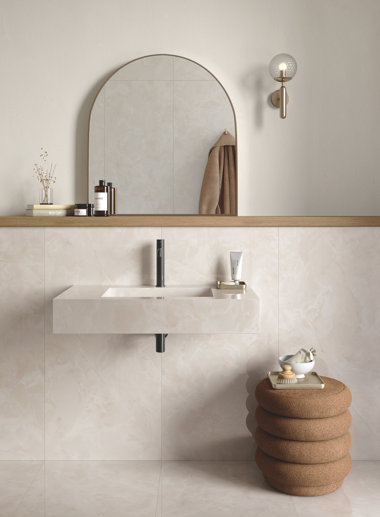 Waschbecken Onyx Champagne Hochglanz Handgemacht