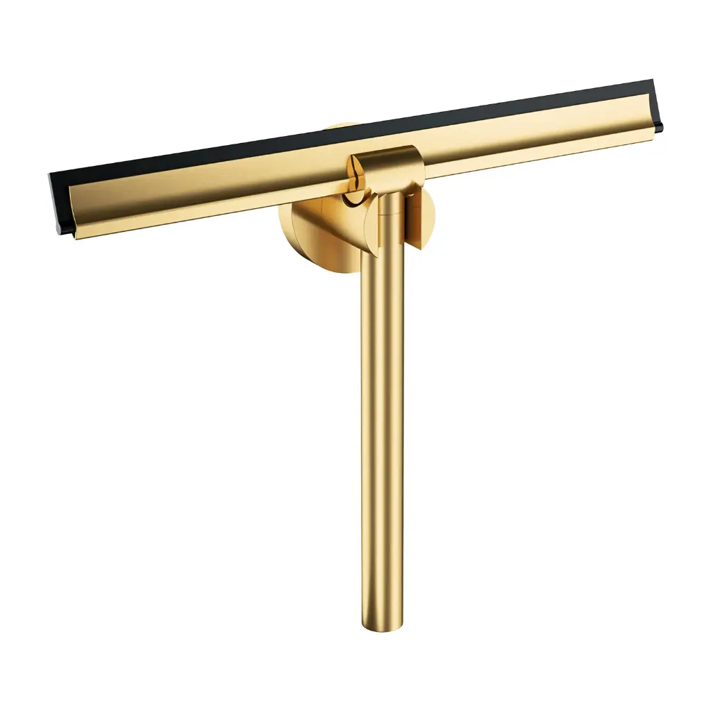 Uni Glaswischer mit Wandhalter Gold gebürstetet (GLB) UN10910GLB