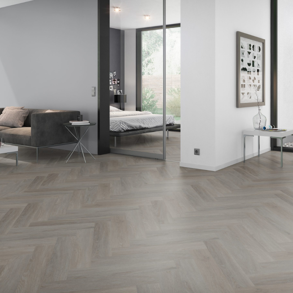 Fischgrät Klebe Vinyl English Oak Taupe 120x600x2,5mm (OFD-055-261)