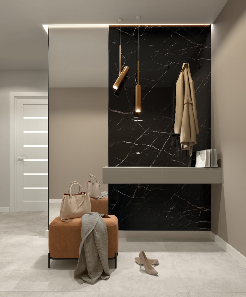 Vilo SPC Paneel 120x265 cm Matt Calacatta Black 0,4 mm 