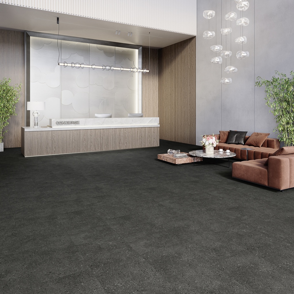 DESIGN 555 Evolut 920 Black Terrazzo Click Vinyl 6,0mm/NS 0,55  85,6 cm x 42,8 cm 