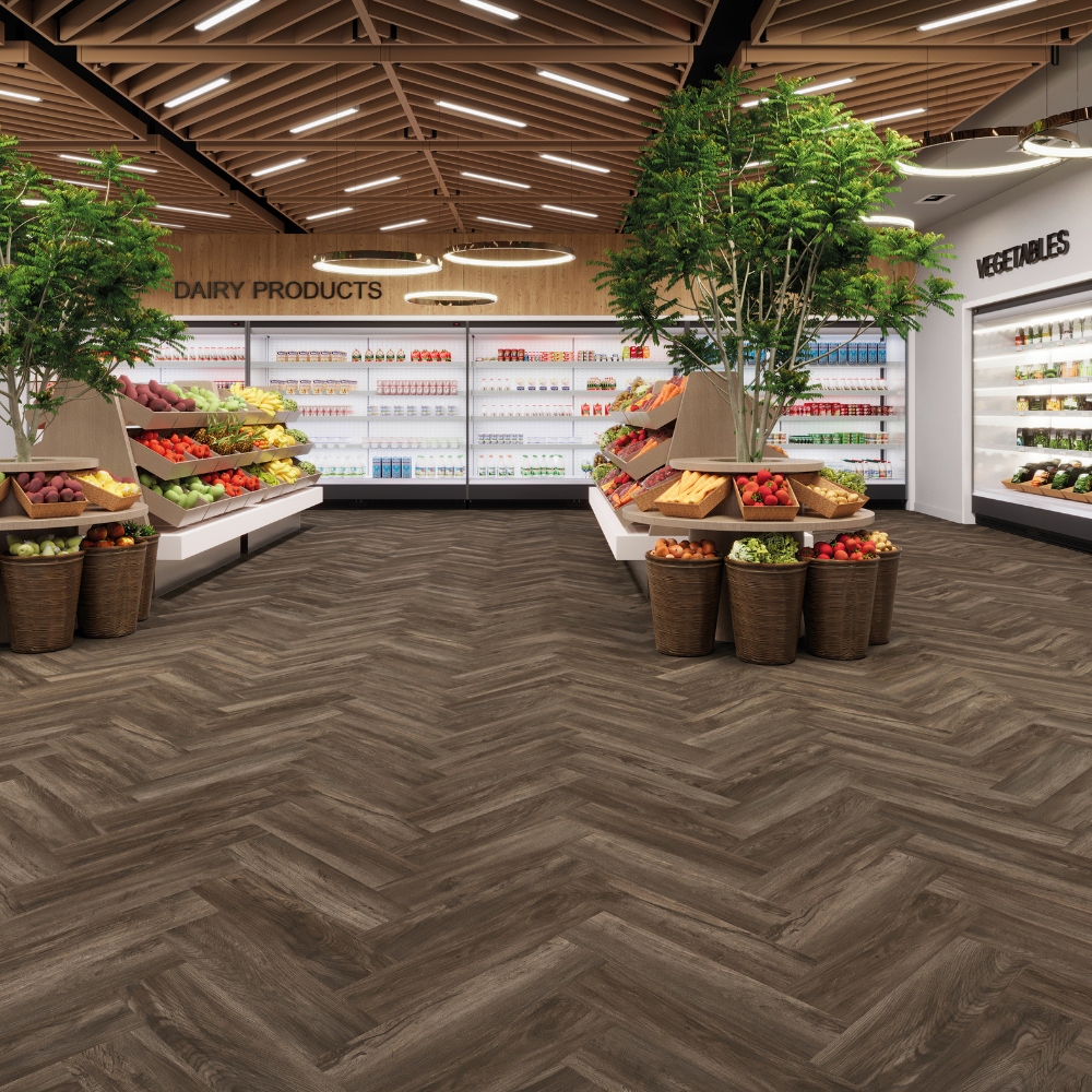 DESIGN 555 Evolut Herringbone 5106 Mud Oak Klebe Vinyl 2,5mm/NS 0,55  63,2 cm x 15,8 cm